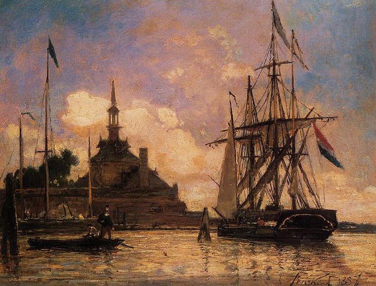 Johan Barthold Jongkind The Port of Rotterdam France oil painting art